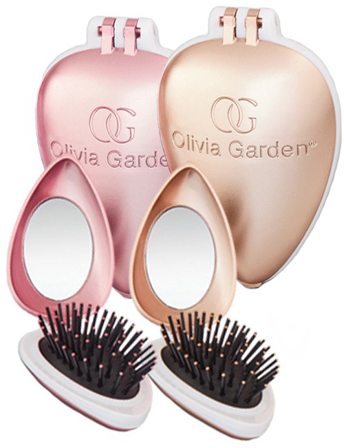 Olivia-Garden-Holiday-Love-Folding-Brush-with-Mirror-Pink-and-Gold